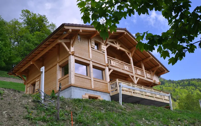 Chalet bois en fin de chantier